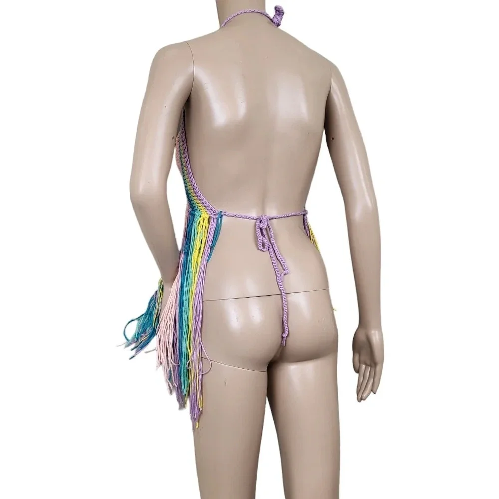 Shell Decor Fringe Hem Bikini Swimsuit